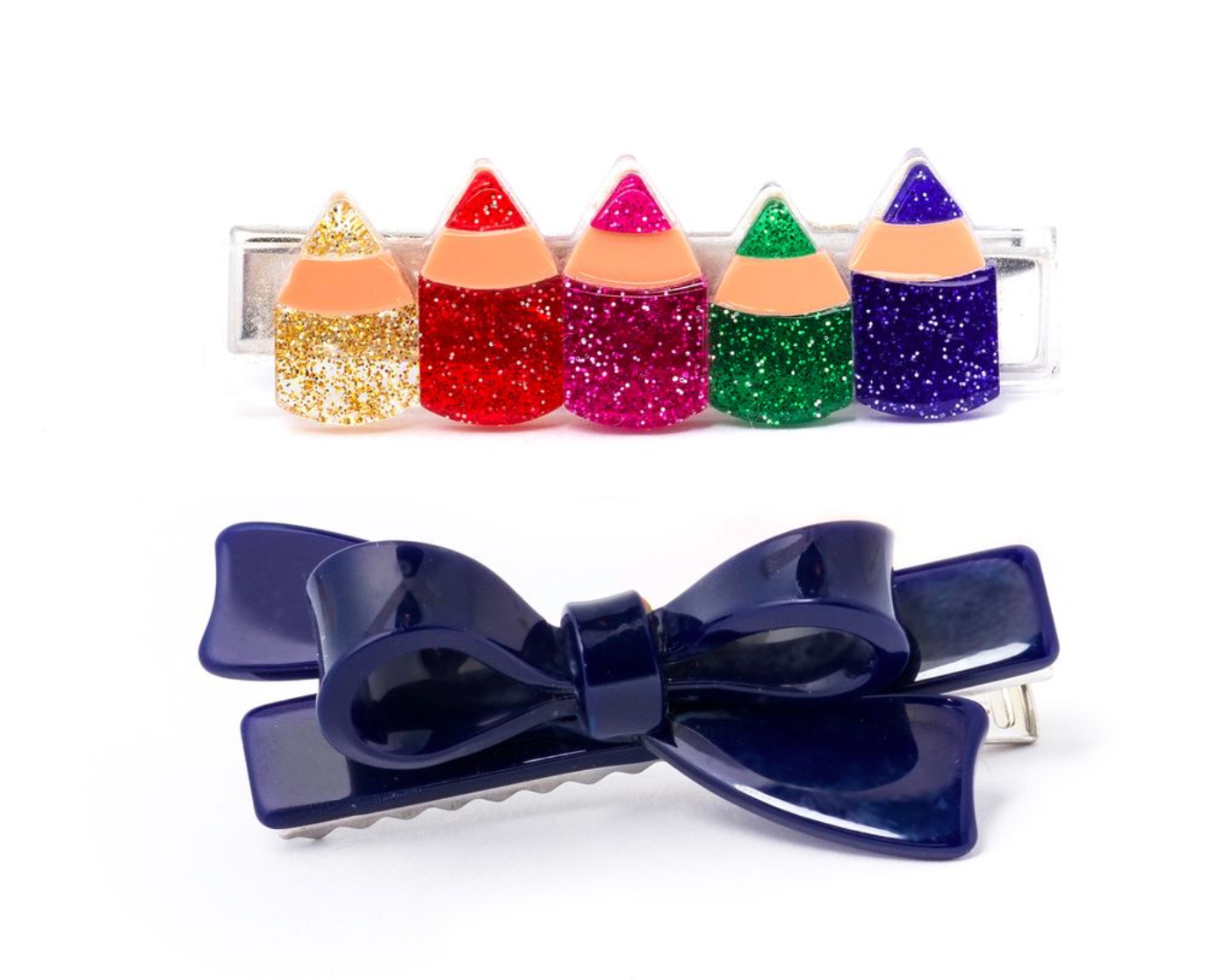 Pencil & Bow Hair Clips