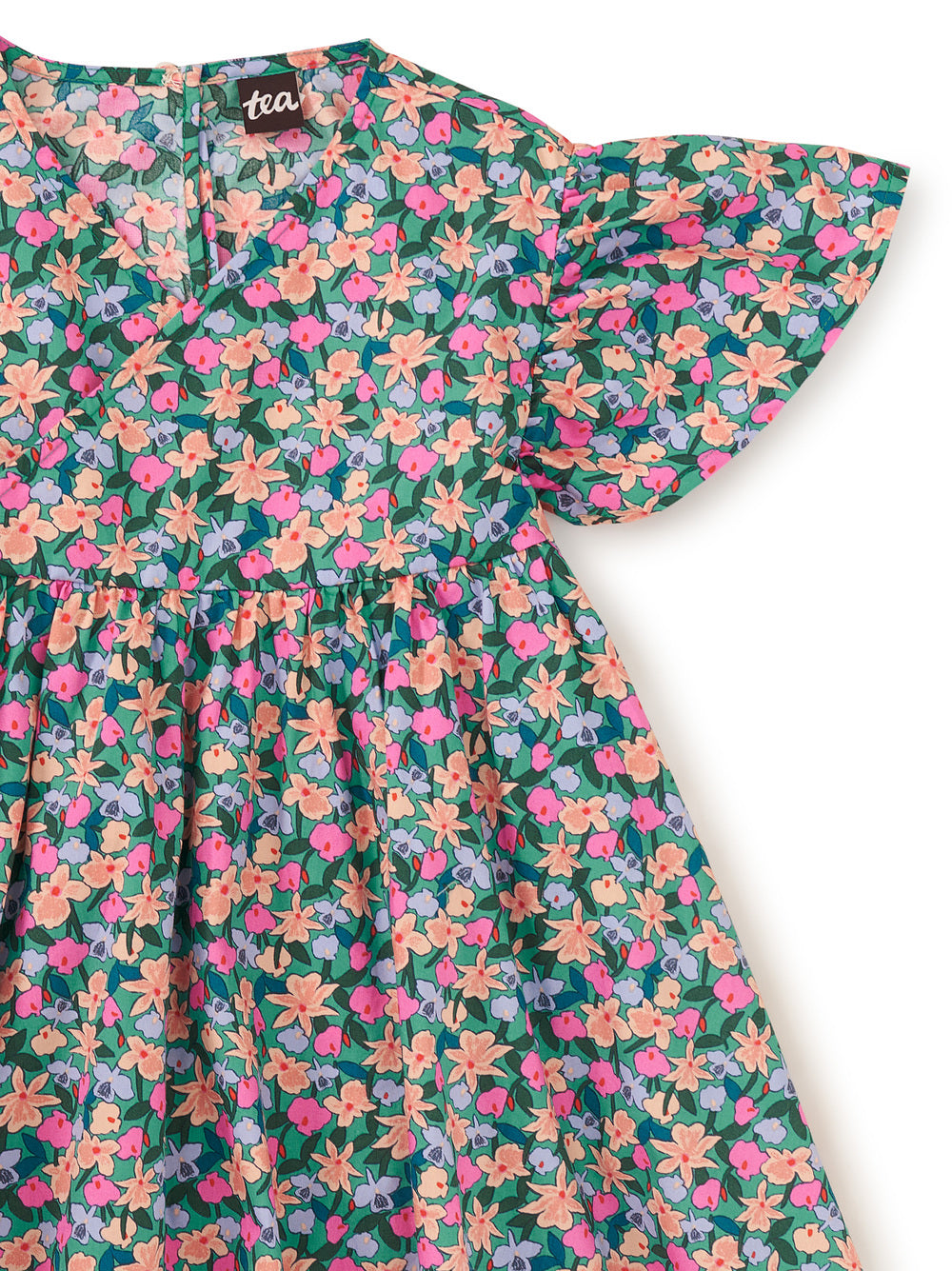 Wrap Neck Flutter Dress