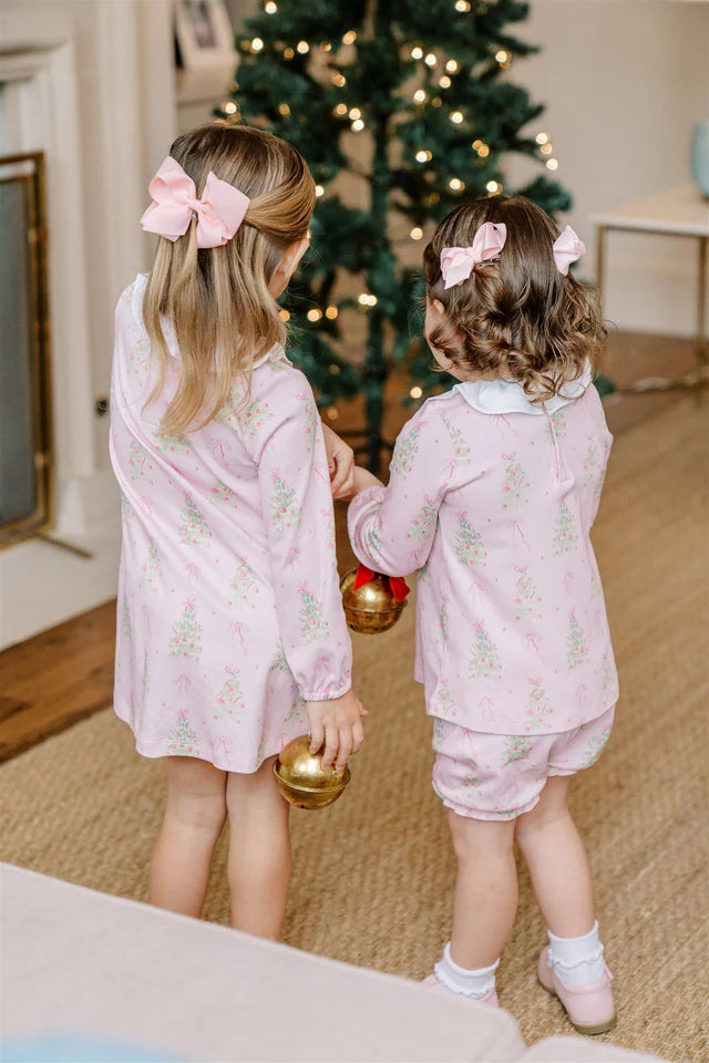 L/S Pink Tinsel Bloomer Set