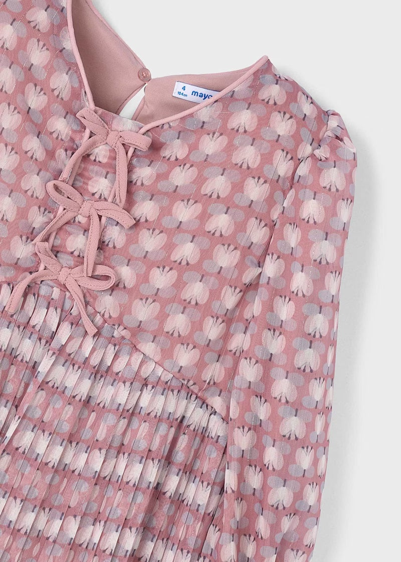 Pleated Printed Dress
