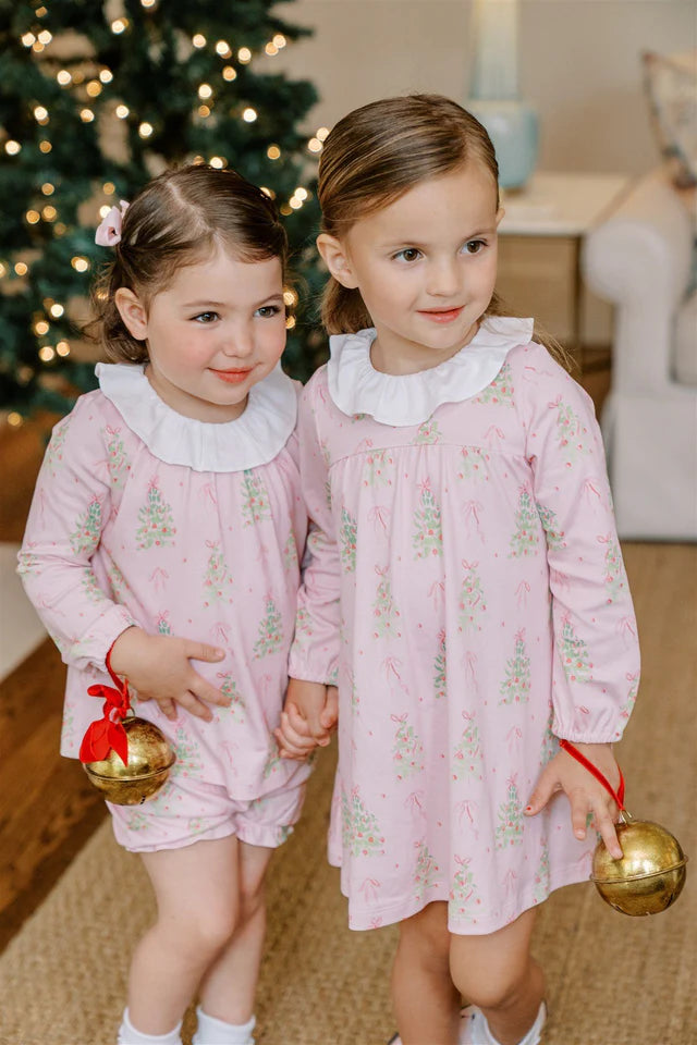 L/S Pink Tinsel Dress