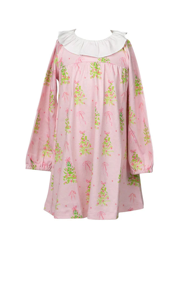 L/S Pink Tinsel Dress