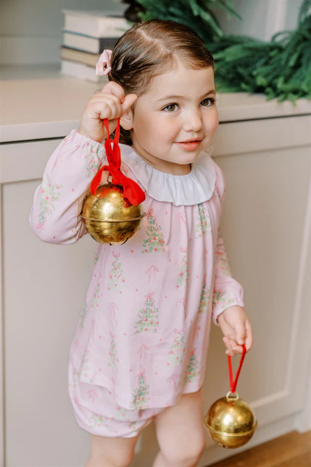 L/S Pink Tinsel Bloomer Set
