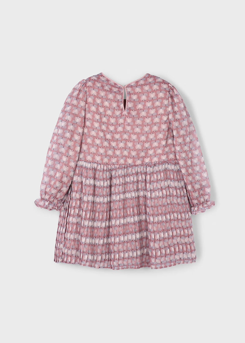 Pleated Printed Dress
