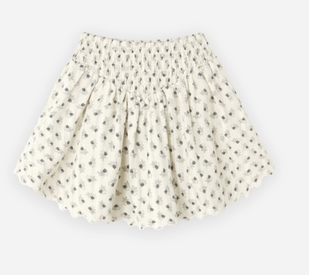 Smocked V Mini Skirt