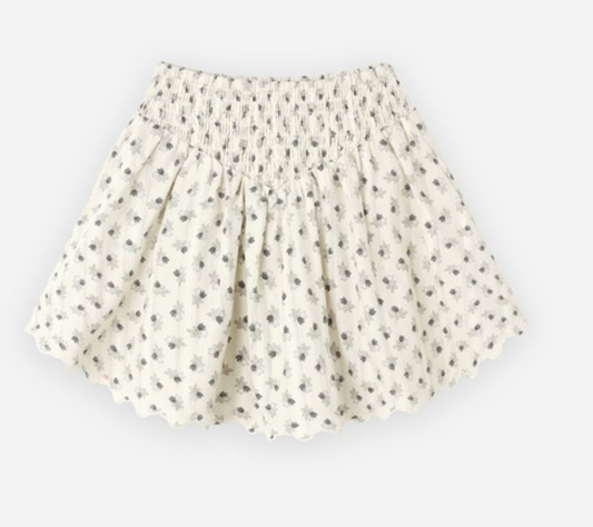 Smocked V Mini Skirt