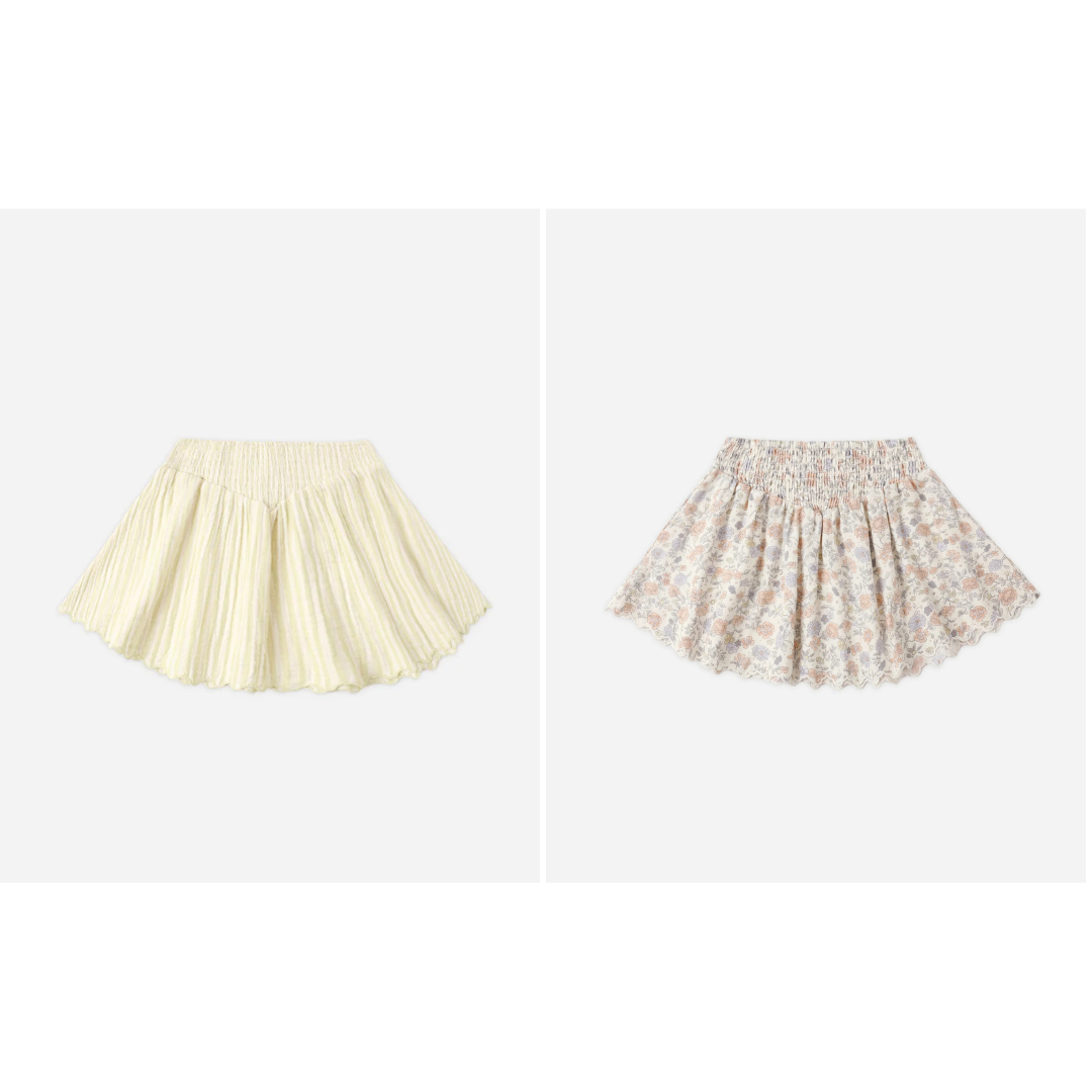 Smocked V Mini Skirt