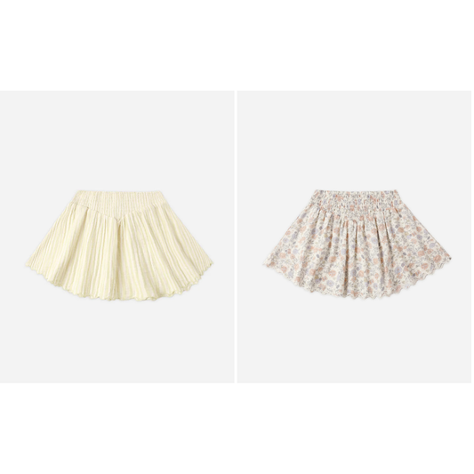 Smocked V Mini Skirt
