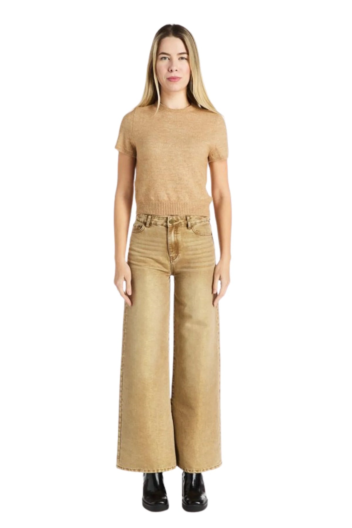 Lurex Wide Leg Jean