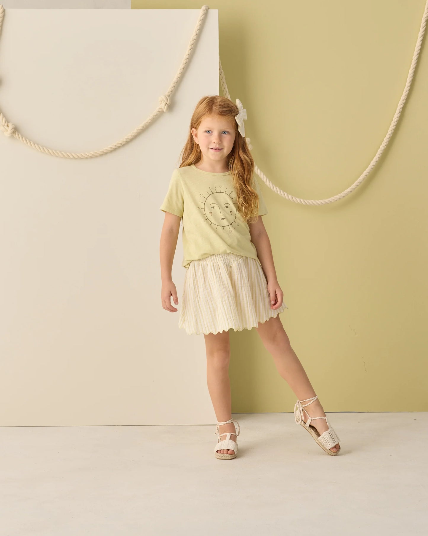 Smocked V Mini Skirt