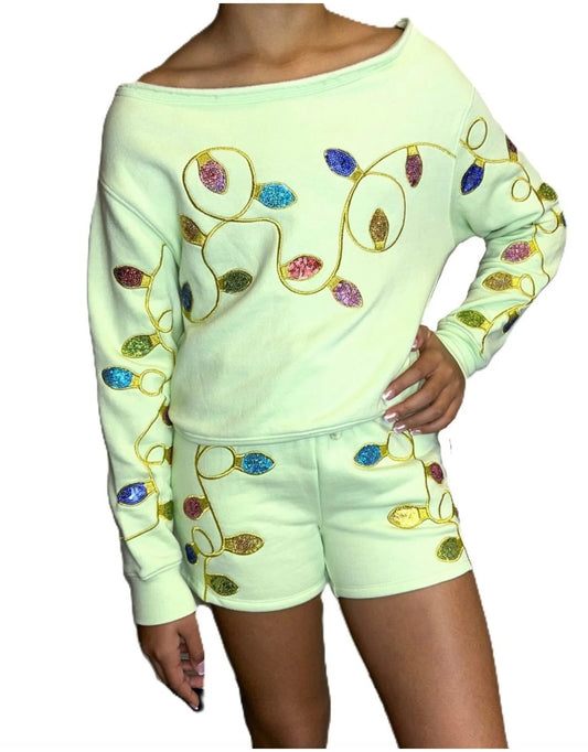 Sequin Xmas Lights Sweatshirt
