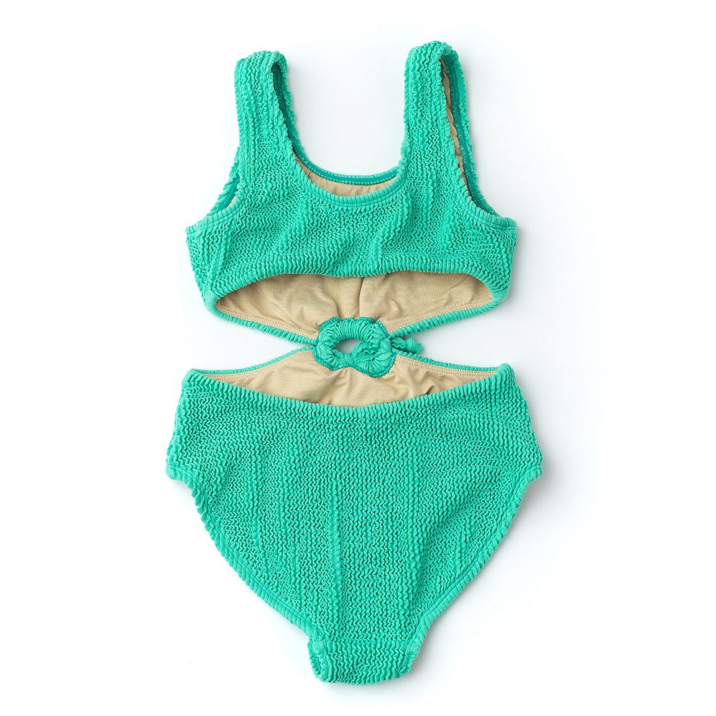 Crinkle Cinched Ring Swimsuit