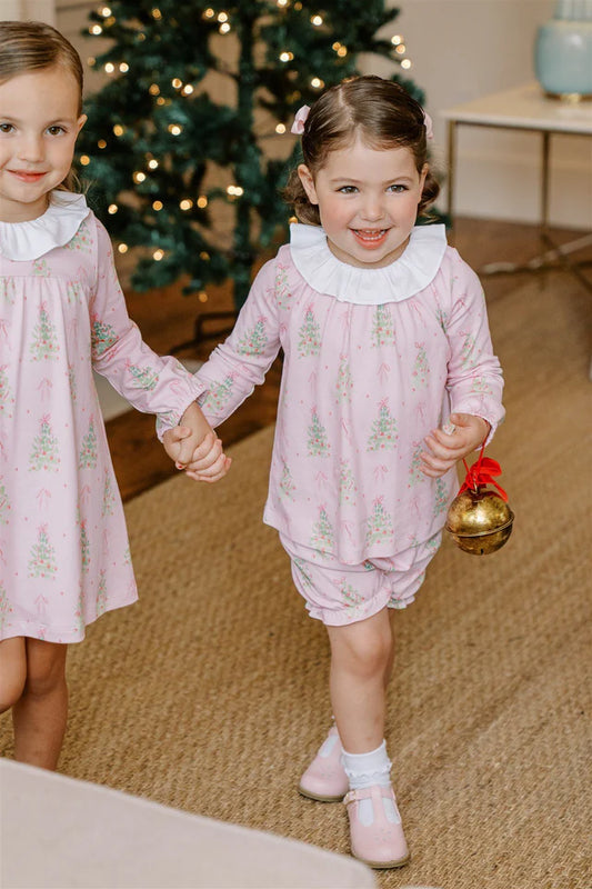 L/S Pink Tinsel Bloomer Set