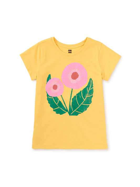 Button Flower Graphic Tee