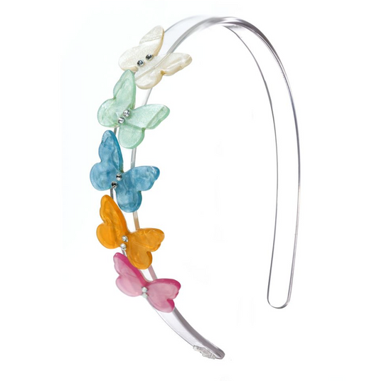 Multi Butterfly Headband - multi pastel