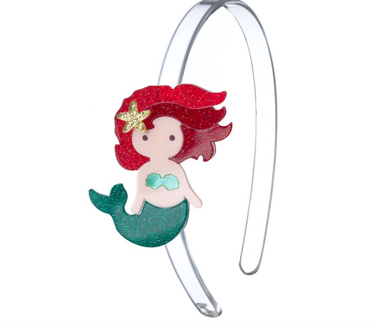 Mermaid Glitter Headband - red