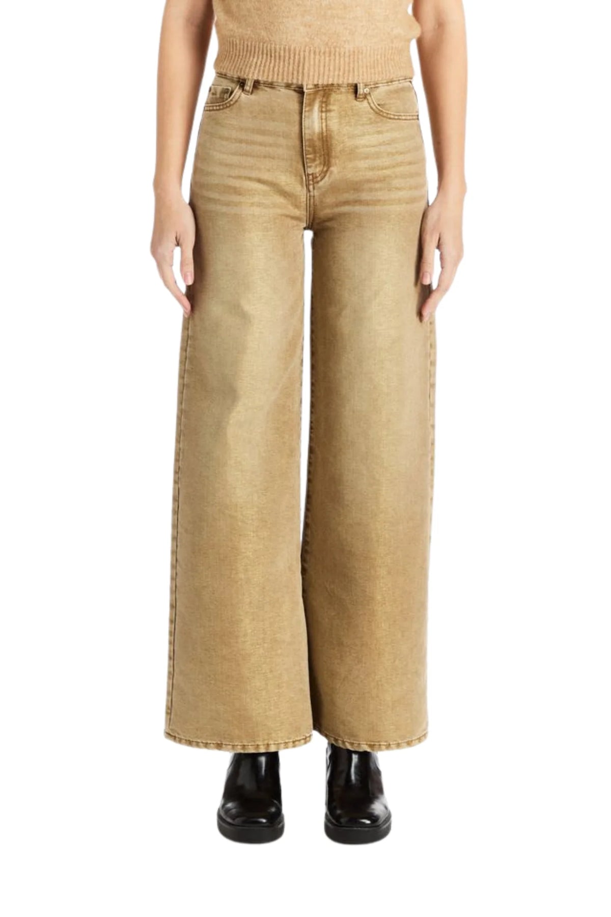 Lurex Wide Leg Jean