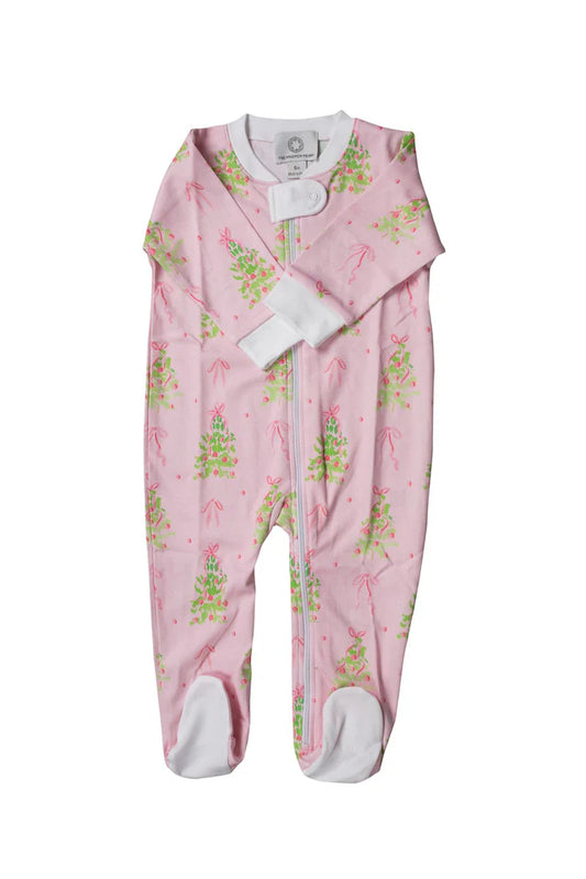 Pink Tinsel Zipper Footie
