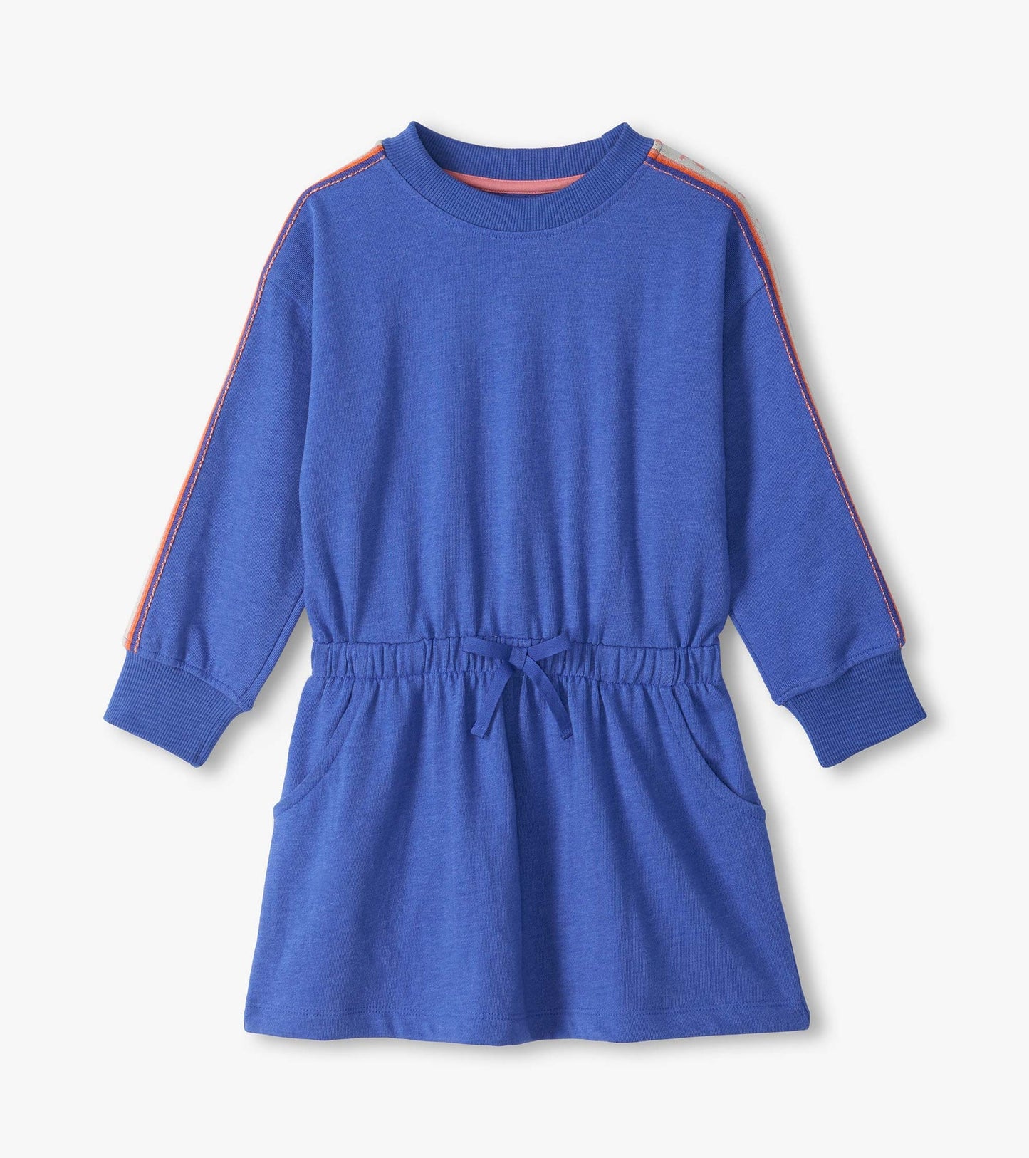 Dazzling Blue Ribbon Sleeve Cozy Dress