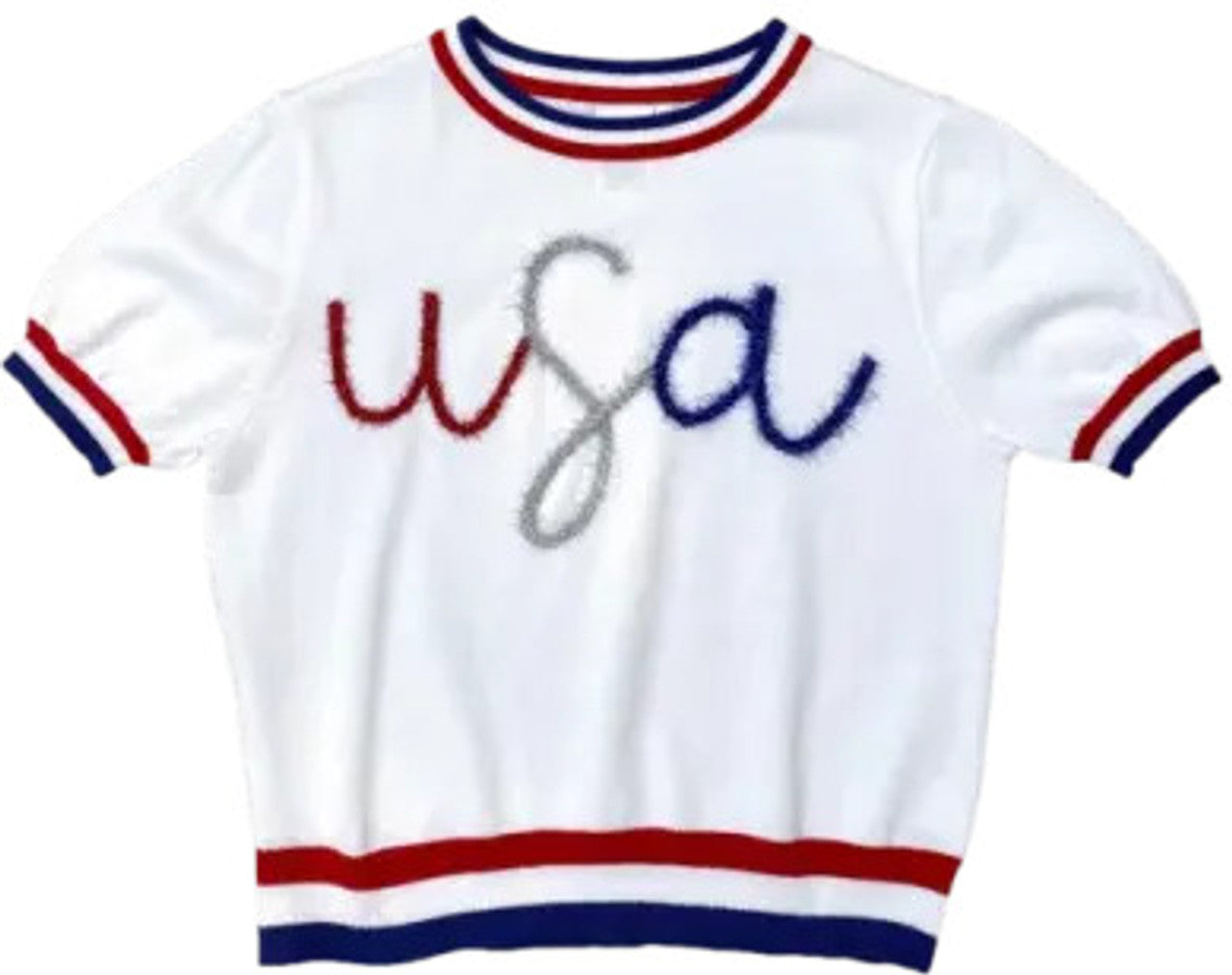 USA Glitter Script S/S Sweater