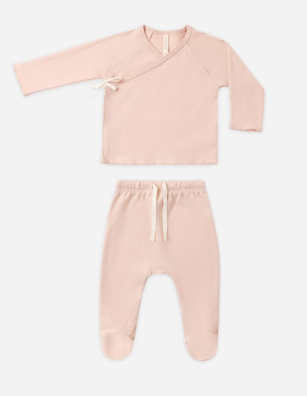 Wrap Top + Footed Pant Set